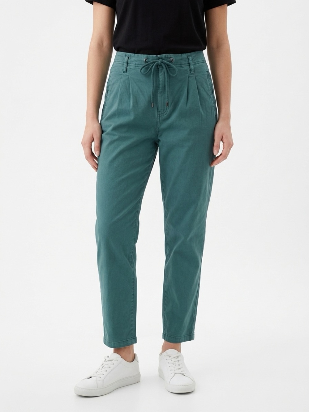 ANTHROPOLOGIE | PILCRO High-Rise Drawstring Teal Pants Women’s Size M Petite